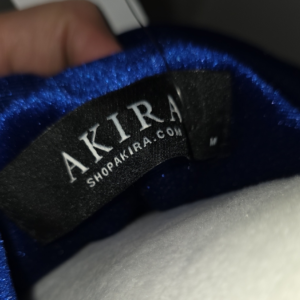 AKIRA Royal Blue Velvet Leather Jacket - Picture 4 of 4
